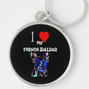 Frenchie Gift I Liebe Mein Französischer Bulldog Schlüsselanhänger