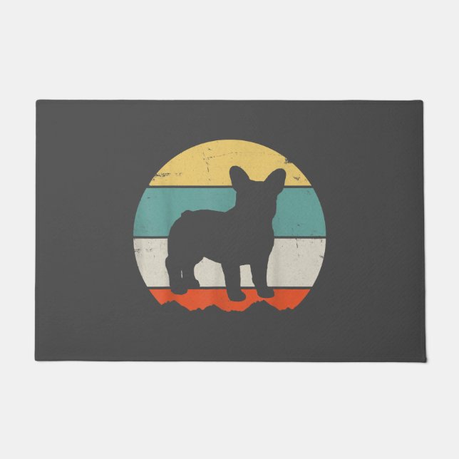 Frenchie Gift | Vintages Französisches Bulldog-Ges Fußmatte (Vorderseite)