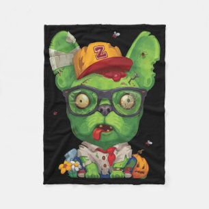 Frenchie Gift Zombie French Bulldog Fleecedecke