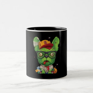 Frenchie Gift Zombie French Bulldog Zweifarbige Tasse