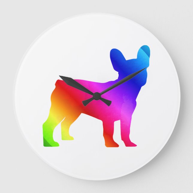 Frenchie Große Wanduhr (Vorderseite)