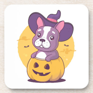 Frenchie Halloween Getränkeuntersetzer