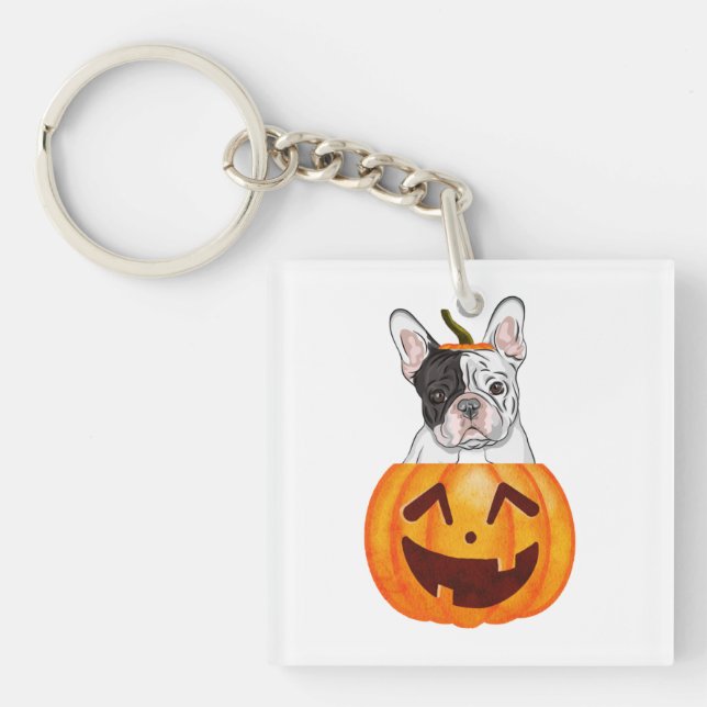 Frenchie Halloween Schlüsselanhänger (Vorderseite)
