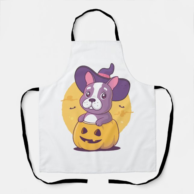 Frenchie Halloween Schürze (Vorderseite)