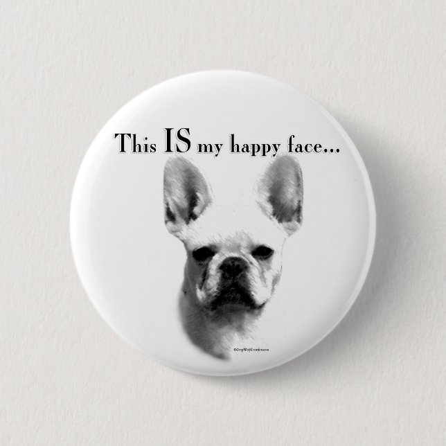 Frenchie Happy Face Button (Vorderseite)