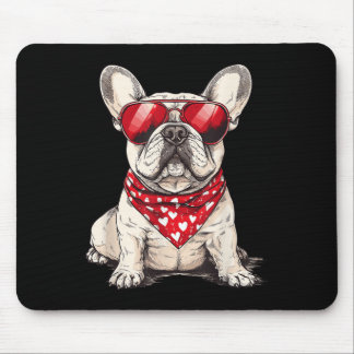 Frenchie Heart Bandana Cool French Bulldog Lover V Mousepad