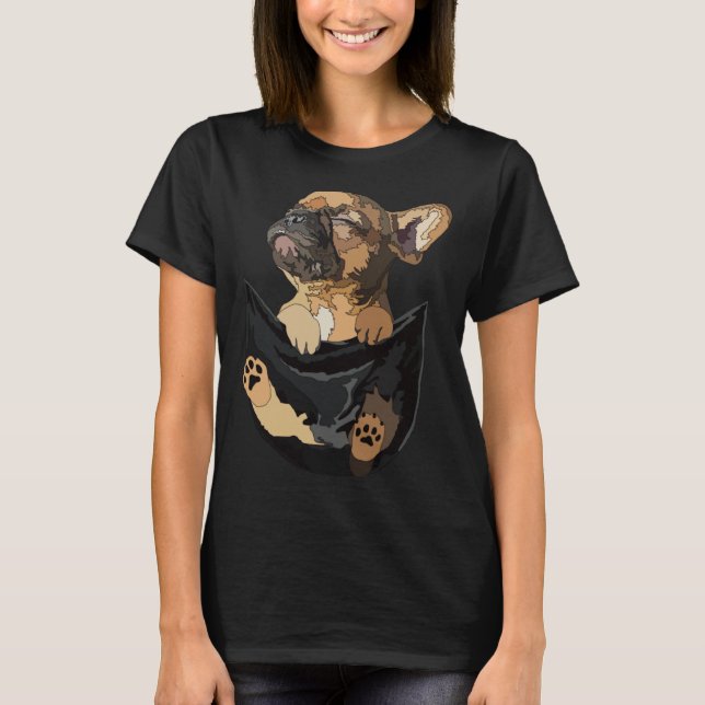 Frenchie In Pocket French Bulldog Mom Dad Dog T-Shirt (Vorderseite)