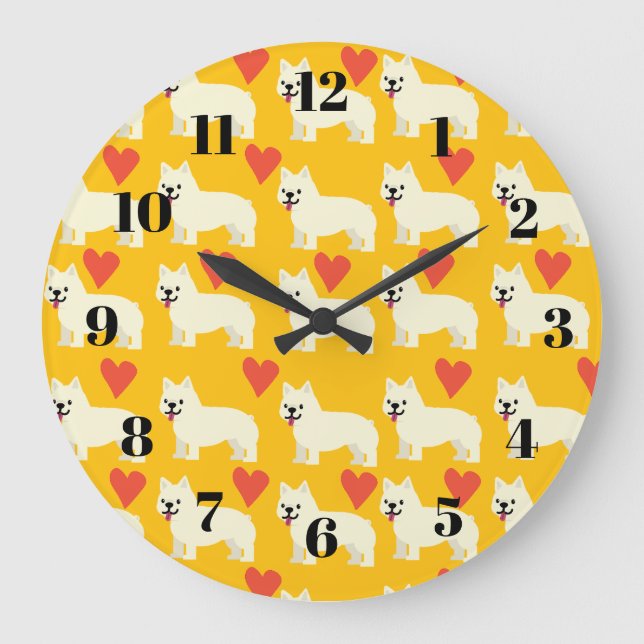 Frenchie-Liebhaber Große Wanduhr (Vorderseite)