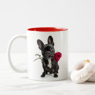 Frenchie Love Zweifarbige Tasse