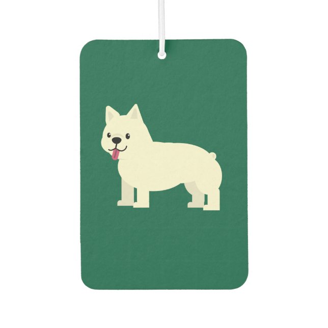 Frenchie Lover Green Autolufterfrischer (Vorderseite)