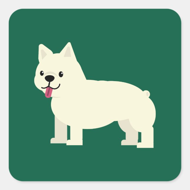 Frenchie Lover Green Quadratischer Aufkleber (Vorderseite)