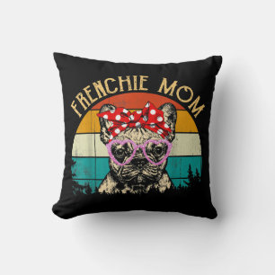 Frenchie Mama Geschenk Vintag Retro Stil Französis Kissen