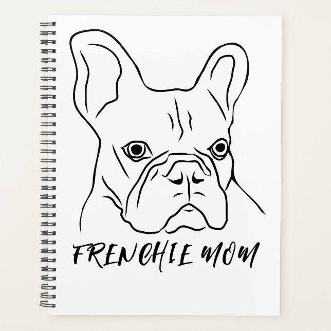 Frenchie Mama HandGezeichnet Frenchie Face Planer (Vorderseite)