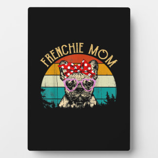 Frenchie Mom Gift | Vintages Retro-Style-Geschenk Fotoplatte