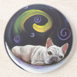 Frenchie Mond-Untersetzer Sandstein Untersetzer