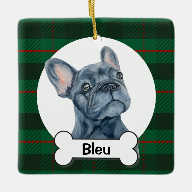 Frenchie Ornament, French Bulldog  Keramikornament (Vorderseite)