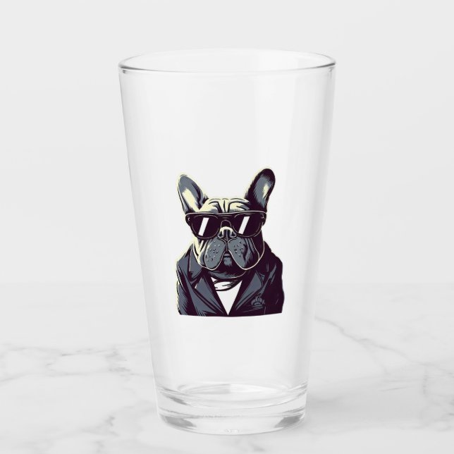 Frenchie Party Man Glas (Vorderseite)