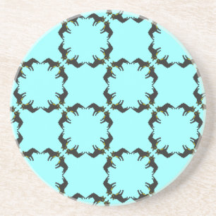 Frenchie Pattern rein Sandstein Untersetzer