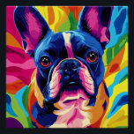 Frenchie Pop Art Poster<br><div class="desc">🐾 bringen Sie eine bunte Pop-Taste mit diesem vibrierenden französischen Bouledogue-Design. Perfekt für Hunde- und Kunstliebhaber. 🌈</div>