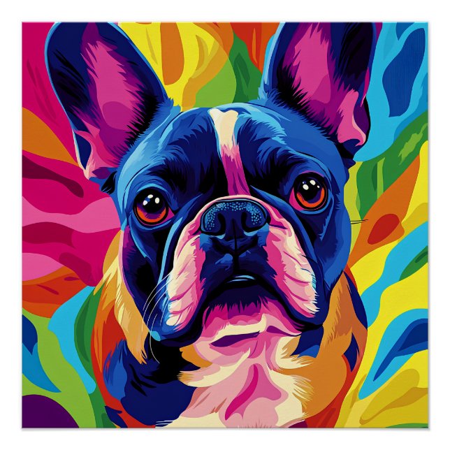Frenchie Pop Art Poster (Vorderseite)