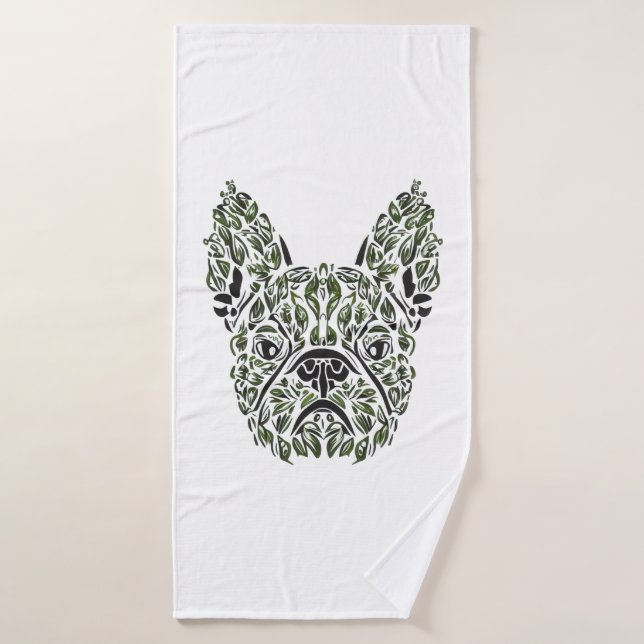 Frenchie Puppy Art Badehandtuch (Badehandtuch)