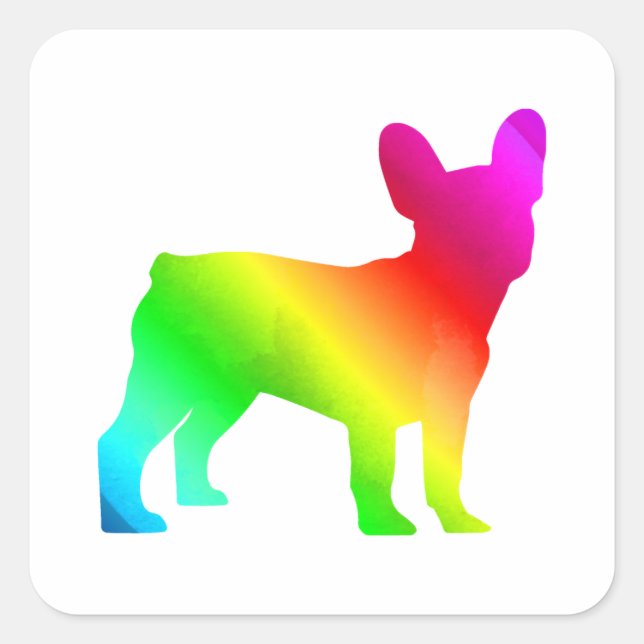 Frenchie Quadratischer Aufkleber (Vorderseite)