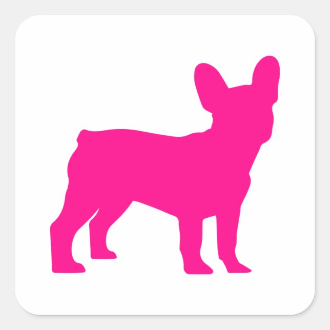 Frenchie Quadratischer Aufkleber (Vorderseite)