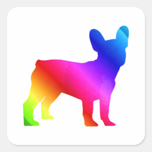 Frenchie Quadratischer Aufkleber