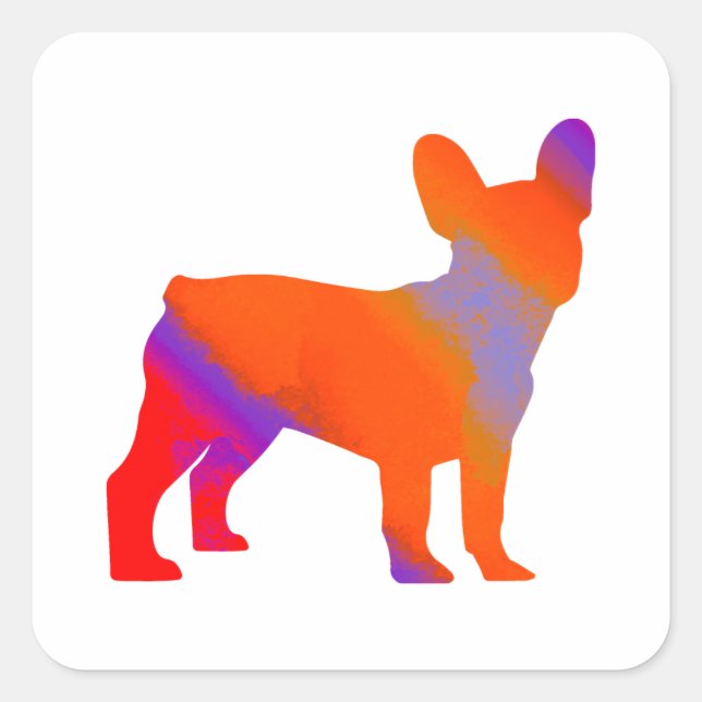 Frenchie Quadratischer Aufkleber (Vorderseite)