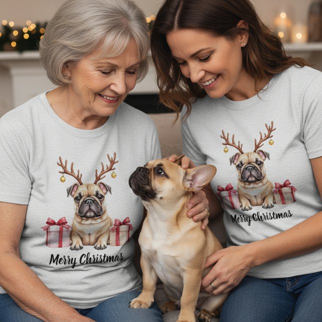 Frenchie Reindeer T-Shirt (Von Creator hochgeladen)
