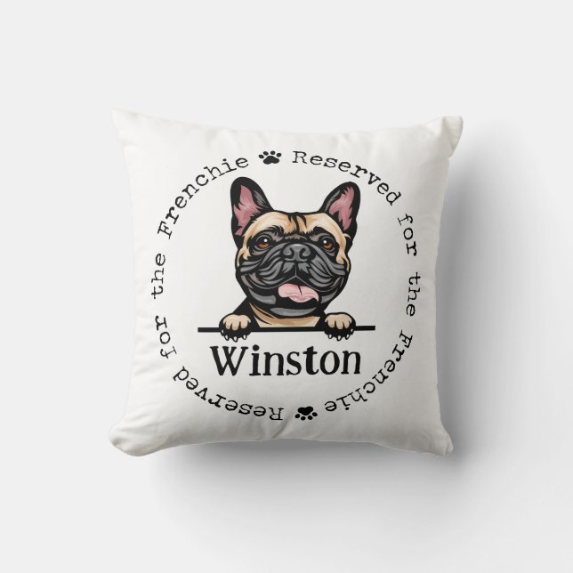 Frenchie réservée pour le Coussin de chien - Bulld (Recto)