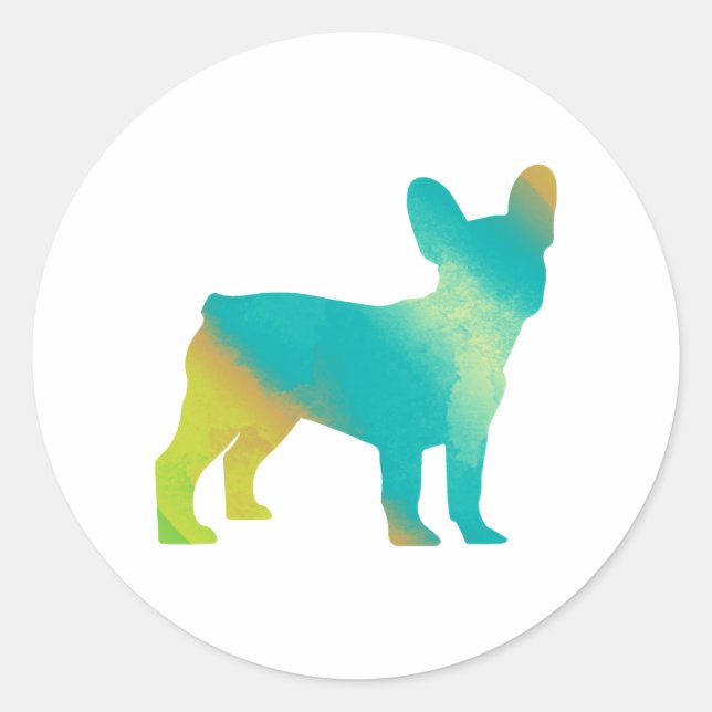 Frenchie Runder Aufkleber (Vorderseite)