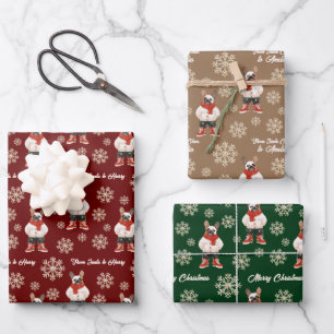 Frenchie Snowflake Custom Christmas Geschenkpapier Set