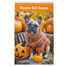 Frenchie Strick-Saisons - Cozy Hundekalender