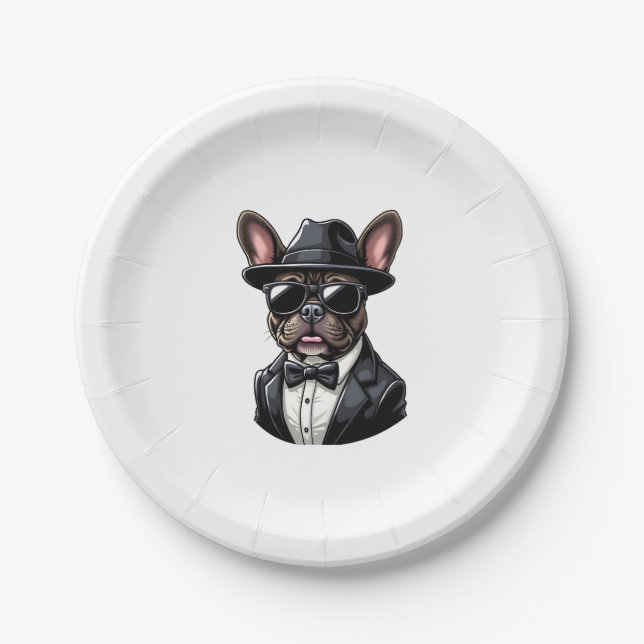 Frenchie The Gangster Pappteller (Vorderseite)