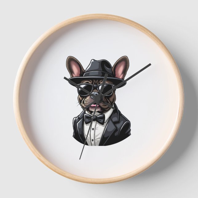 Frenchie The Gangster Uhr (Vorderseite)