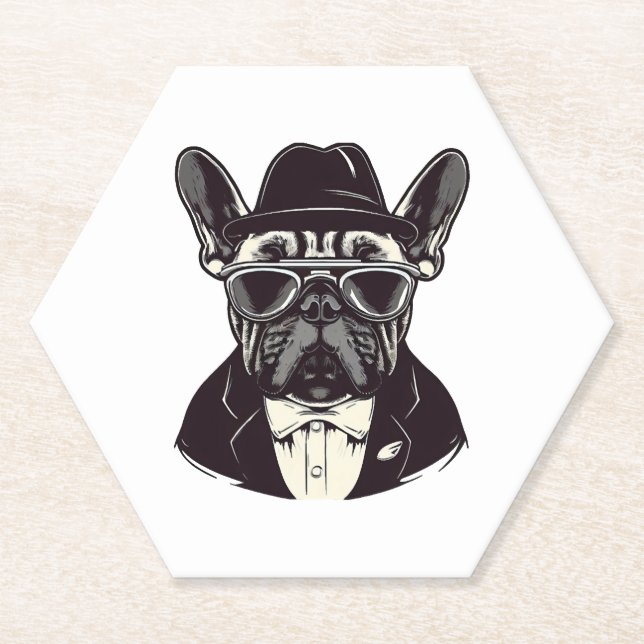 Frenchie The Gangster Untersetzer (Vorderseite)