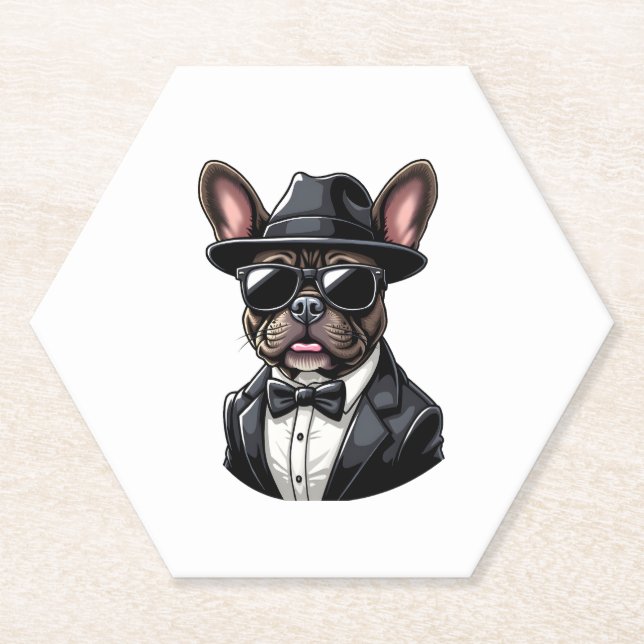 Frenchie The Gangster Untersetzer (Vorderseite)