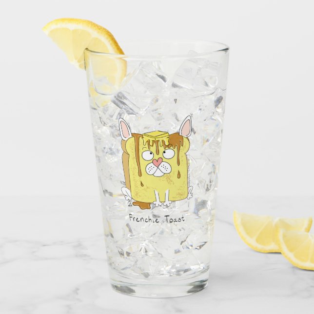 Frenchie Toast French Bulldog Funny Glas (Vorderseite Ice)