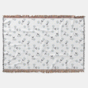 Frenchie und Daisies Throw Blanket Decke