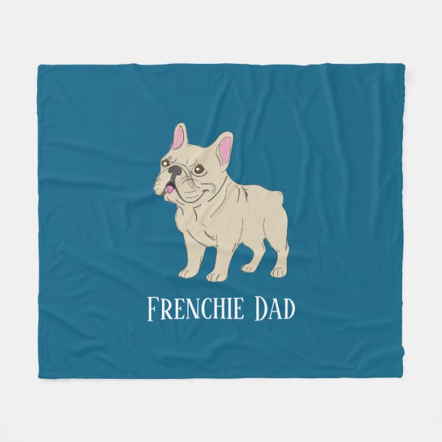 Frenchie-Vater Fleecedecke (Vorderseite (Horizontal))