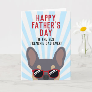 Frenchie-Vatertag-Lilac- und Tan-French-Bulldogge Karte