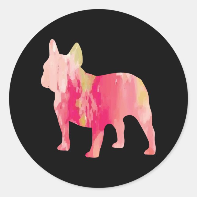 Frenchie Watercolor Stickers (Vorderseite)