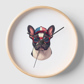 Frenchie Wearing USA Colors (3) Uhr