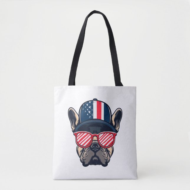 Frenchie Wearing USA Colors Tasche (Vorderseite)