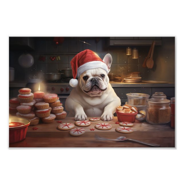 Frenchie Weihnachtskost Feiertag Fotodruck (Vorne)