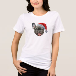 FRENCHIE Weihnachtsmannmütze der französischen Bul Tri-Blend Shirt