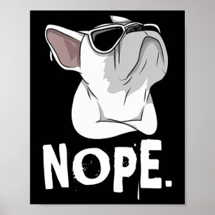 Frenchie Weißer Französischer Bulldogge Poster