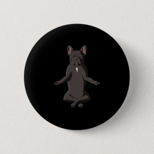 Frenchie Yoga Dog French Bulldog Button