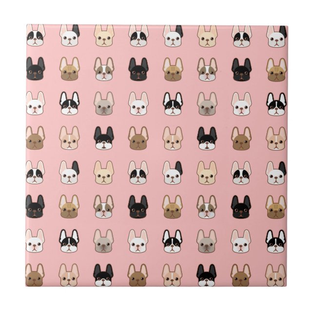 Frenchies-Familie Fliese (Vorderseite)